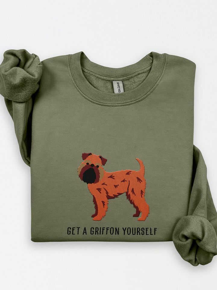 Get a Griffon Yourself Sweatshirt (Embroidered) of a Brussels Griffon(Red) product image (1)