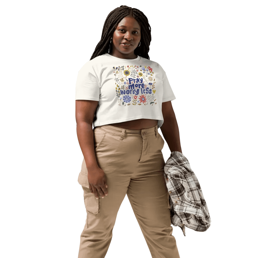 Pray more worry less Comfort Crop top product image (5)