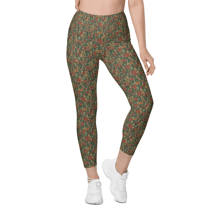 Brown All-Over Print Leggings with Pockets product image (1)