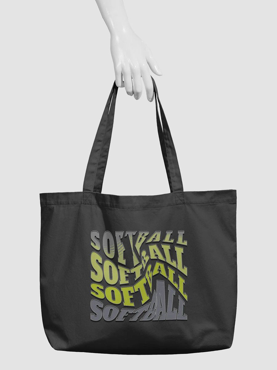 Swirl Softball Chaotic Typography Tote Bag product image (3)