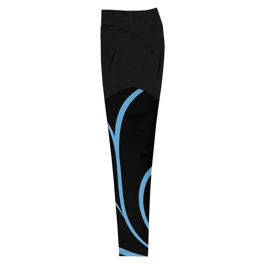 Flowing Blue Flourish All-Over Print Sports Leggings product image (5)