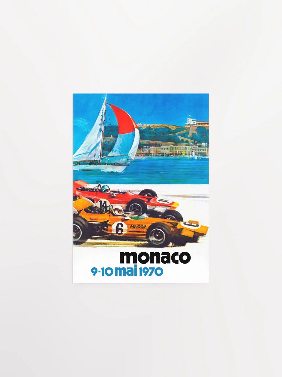 Monaco Vintage F1 Grand Prix, 1970 poster — Vintage Formula 1 poster, Monaco Grand Prix poster, retro travel poster, retro travel art product image (7)