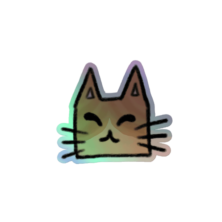 Orange Kitty Holographic Sticker product image (2)