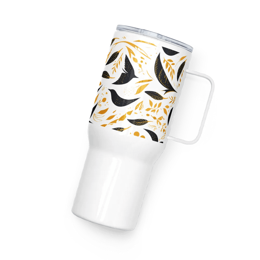 Artistic Crow Pattern Travel Mug product image (4)