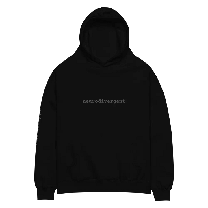 Neurodivergent Premium Heavyweight Hoodie (Larger Shimmer Sleeve Logo) product image (2)