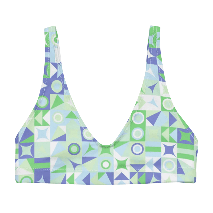 Colorful Vector Patterns Design Padded Bikini Top - v13 product image (3)
