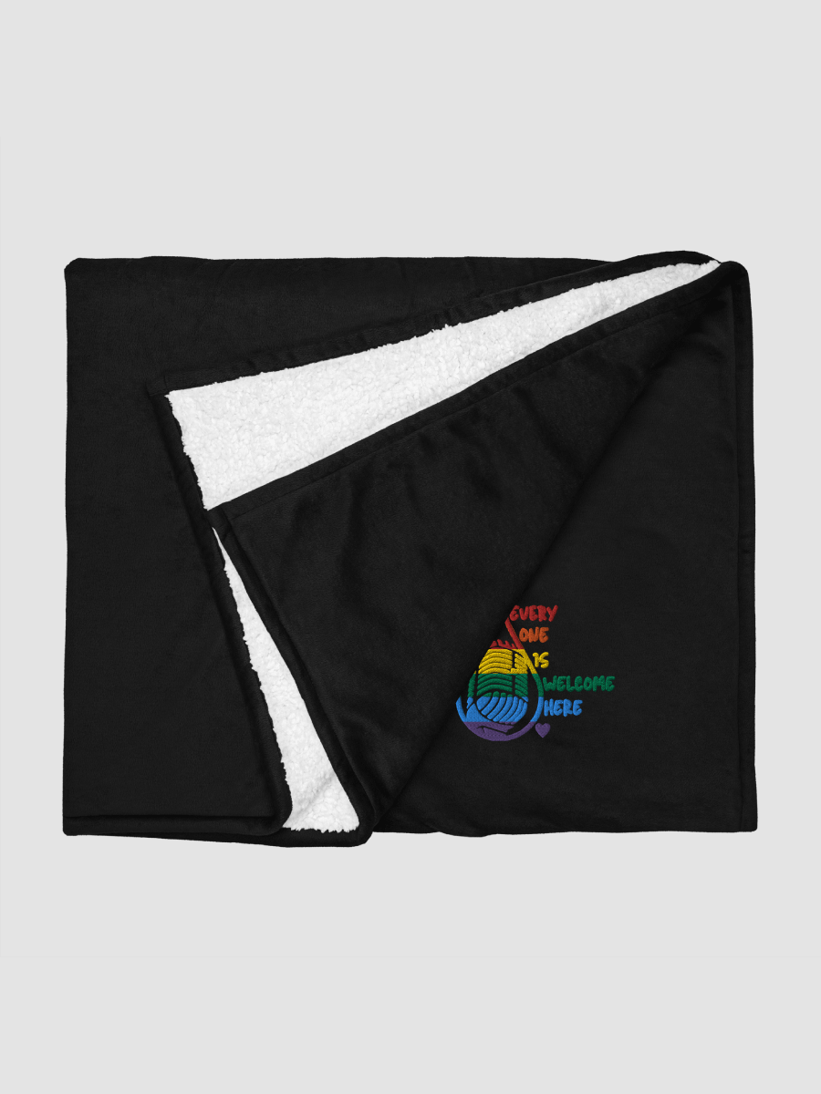 Embroidered Premium Every One Is Welcome Here Sherpa Blanket product image (5)