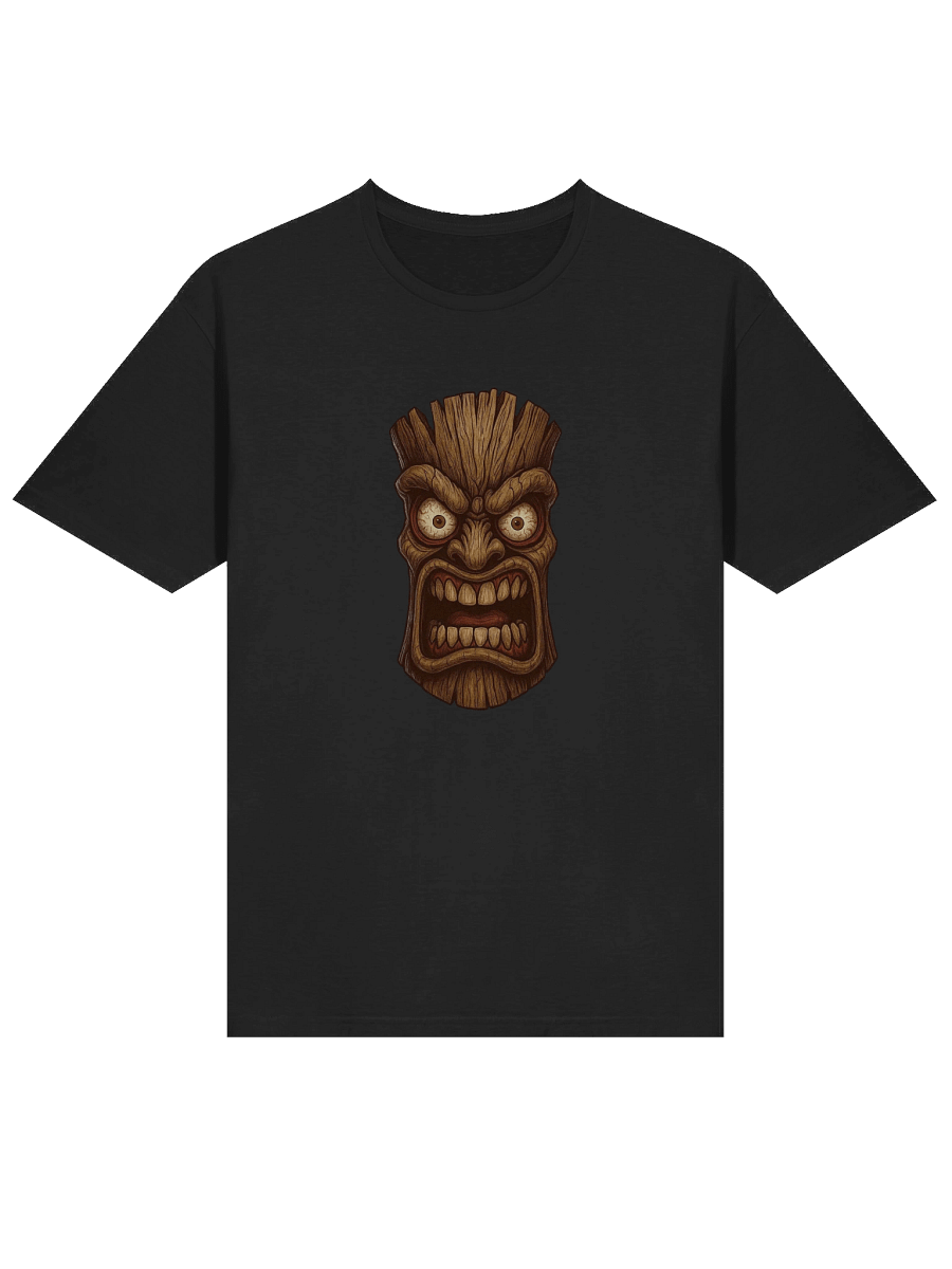 Intense Expression Tiki Wooden Mask T-Shirt product image (1)