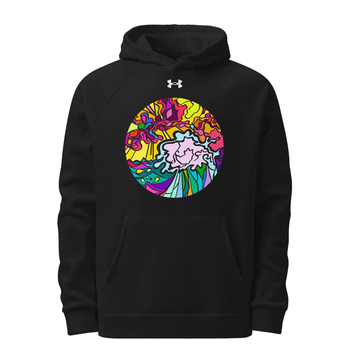 Vibrant Energy Abstract Hoodie - Wave at Sunset product image (1)