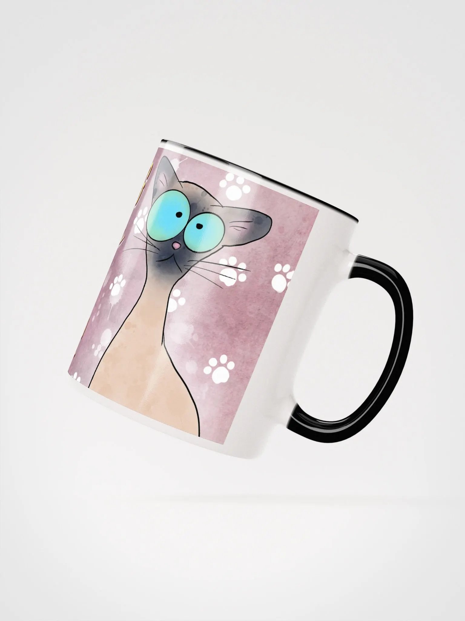 Morning Coffee With My Siamese Cat Accent Mug product image (4)