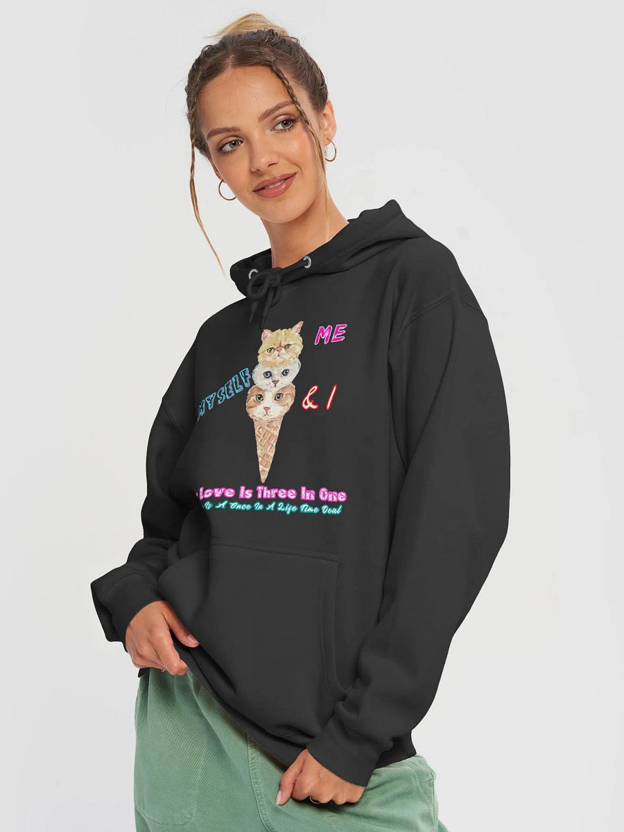 Cat Ice Cream Hoodie, Me Myself & I Hoodie, Funny Cat Hoodie, Triple Cat Ice Cream, Cute Kitty Hoodie, Unique Cat Sweatshirt product image (14)