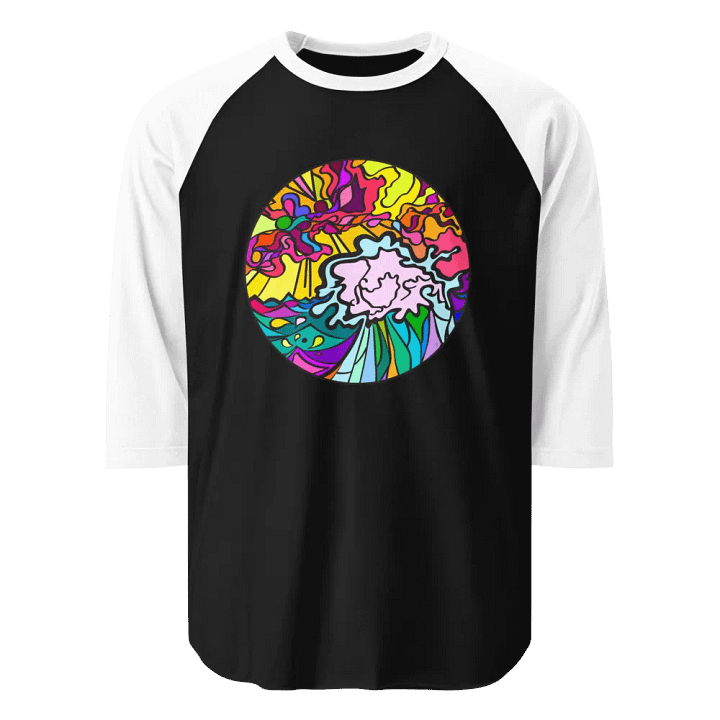 Vibrant Swirls Raglan Tee - Wave at Sunset product image (1)