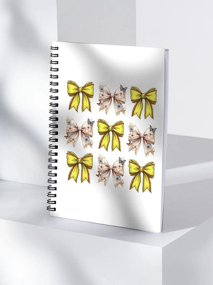 Spring Bows Softball Floral Spiral Notebook product image (1)