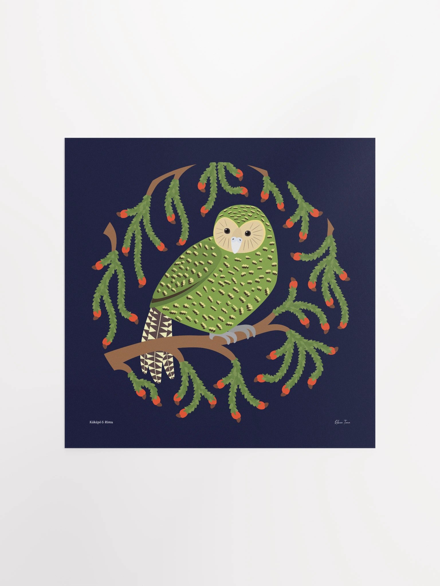 Kākāpō in Rimu Unframed Wall Art product image (1)
