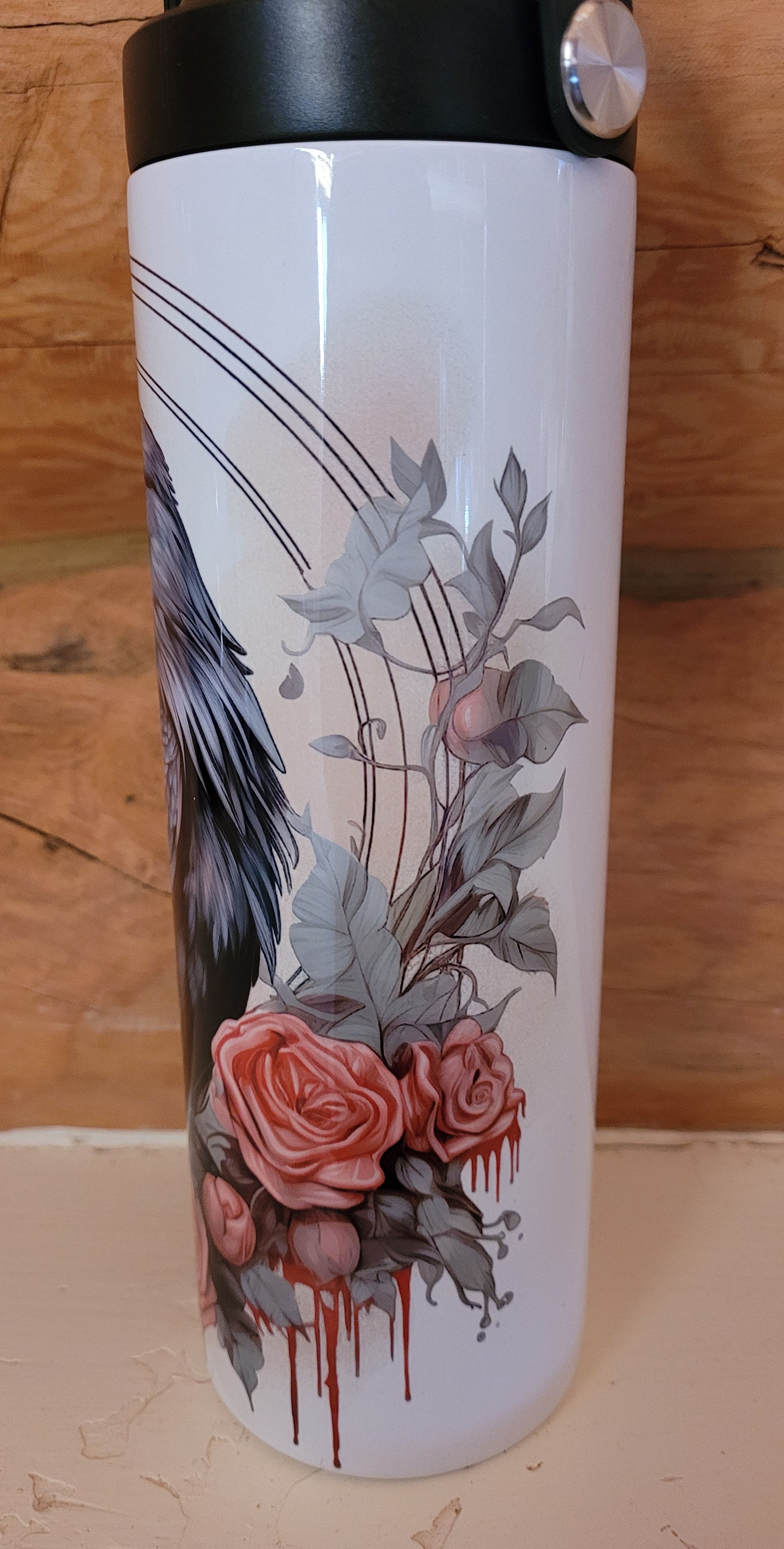 Raven in Roses 20oz Water Bottle product image (3)