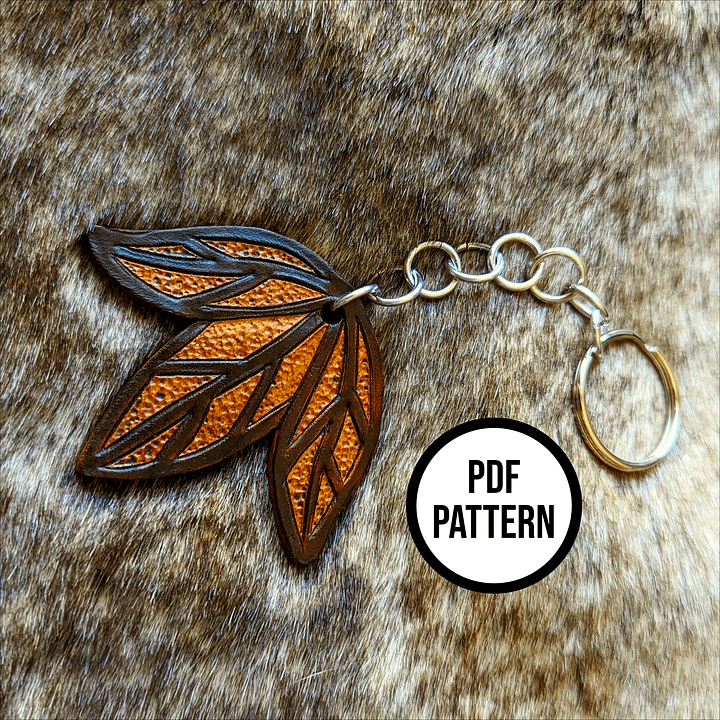 Hobbit Leaf Leather Keychain - PDF Pattern product image (2)