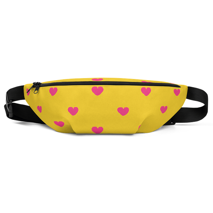 Pink Hearts Yellow Fanny Pack (Waist Bag) product image (1)