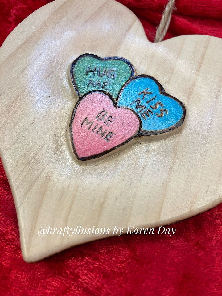 Candy Hearts Carved Ornament product image (2)