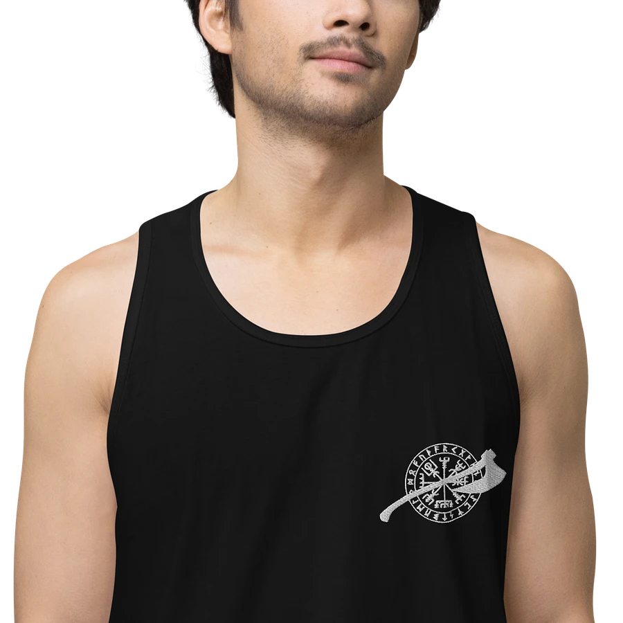 VEGVISIR & AXE - Tank Top Men White Embroidery product image (10)