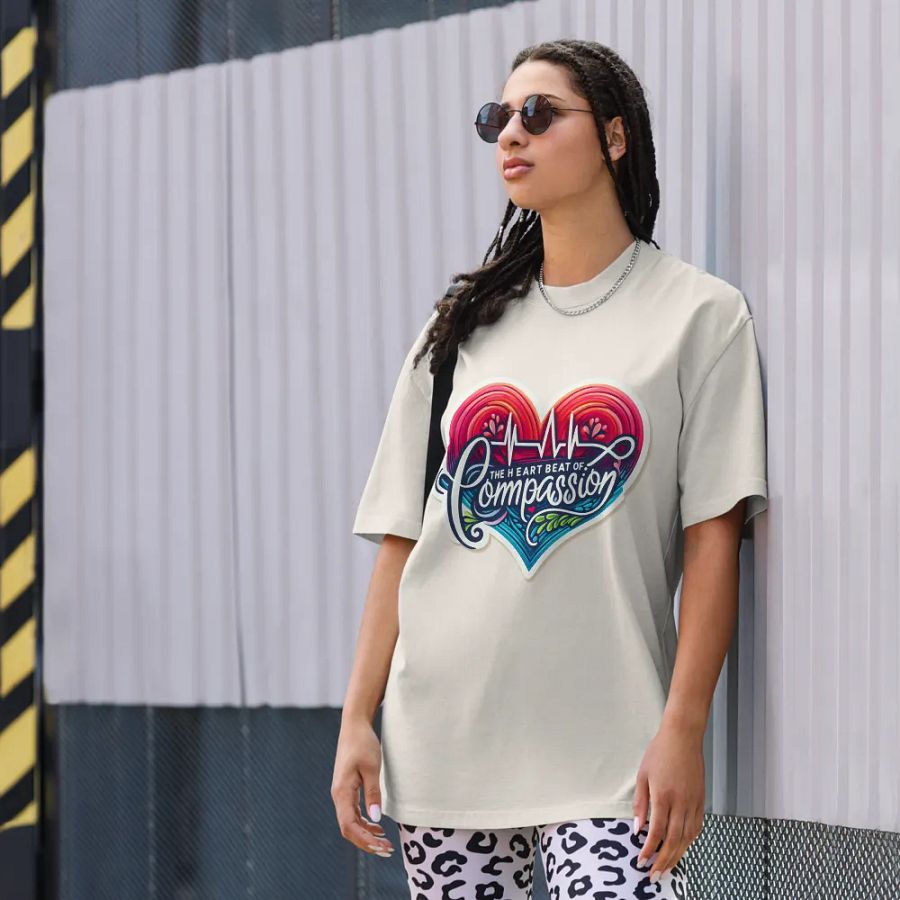 Compassionate Heartbeat Oversized Tee product image (36)