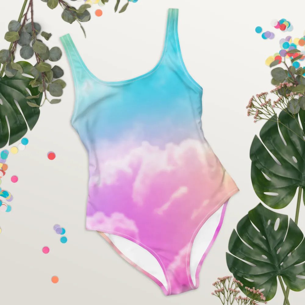 Blur Cloud Rainbow Design one piece Swimsuit - V7 product image (8)