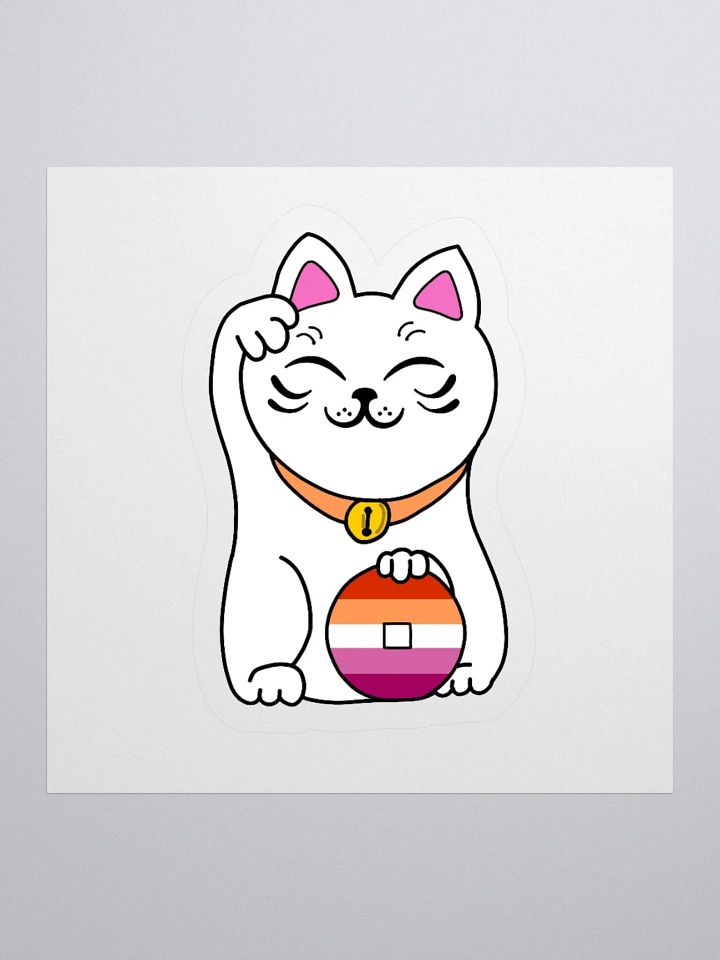Maneki neko lesbian pride sticker product image (3)