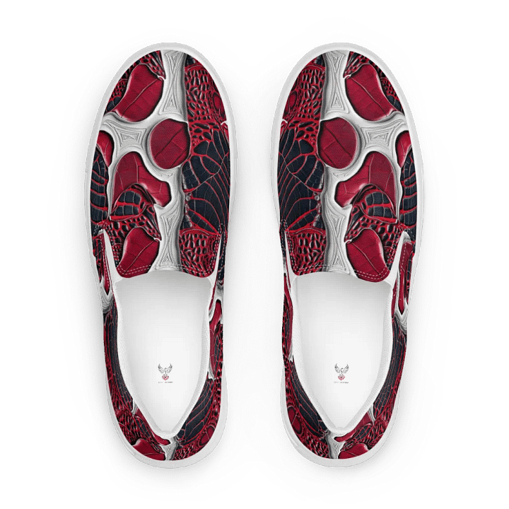 Men's Red Acrylic Paint Pour Inspired Slip-On Shoes product image (2)