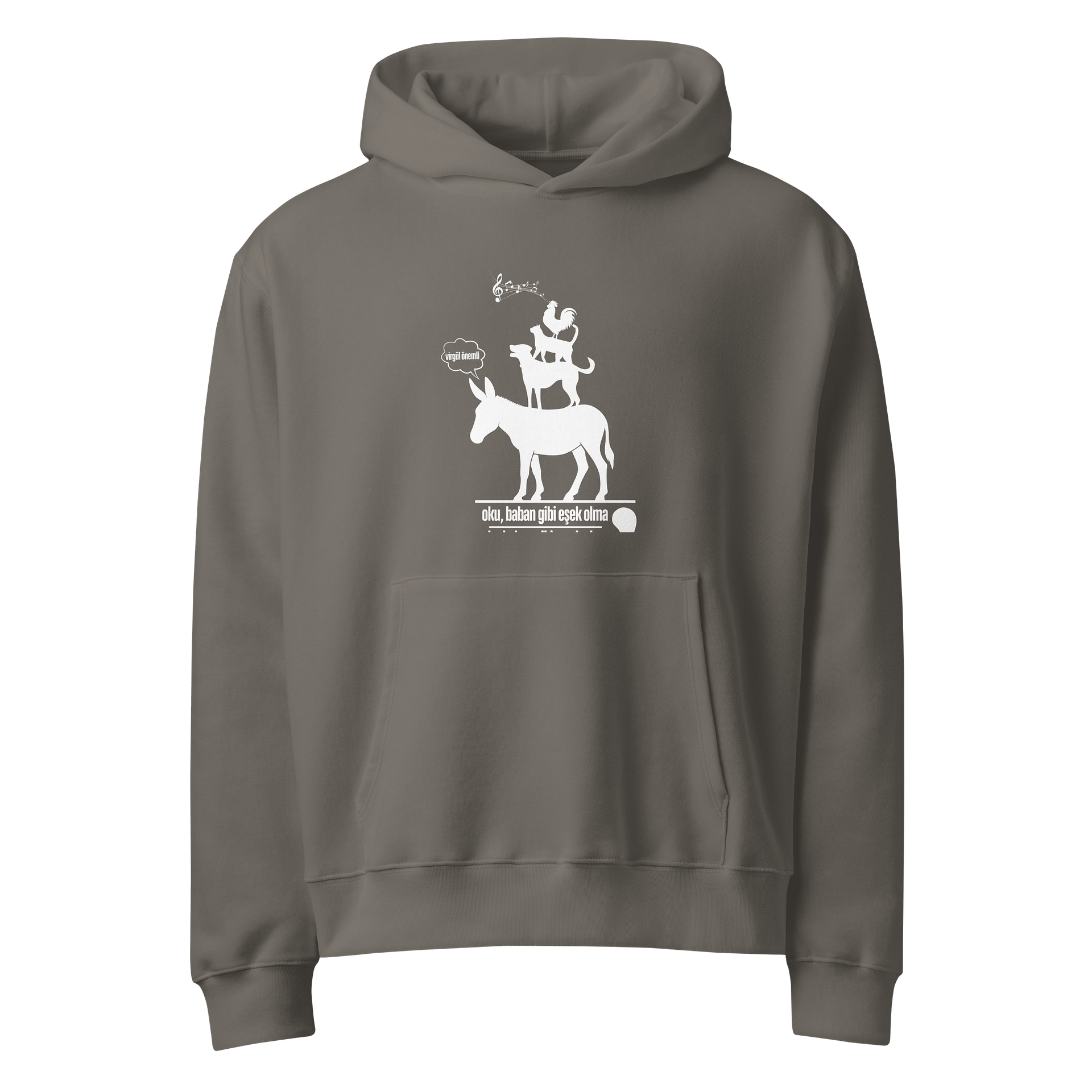 "Oku Baban Gibi Eşek Olma-Virgül Önemli" Türkçe Tasarımlı Bella+Canvas Oversized Hoodie | Ultra Yumuşak Fleece product image (1)