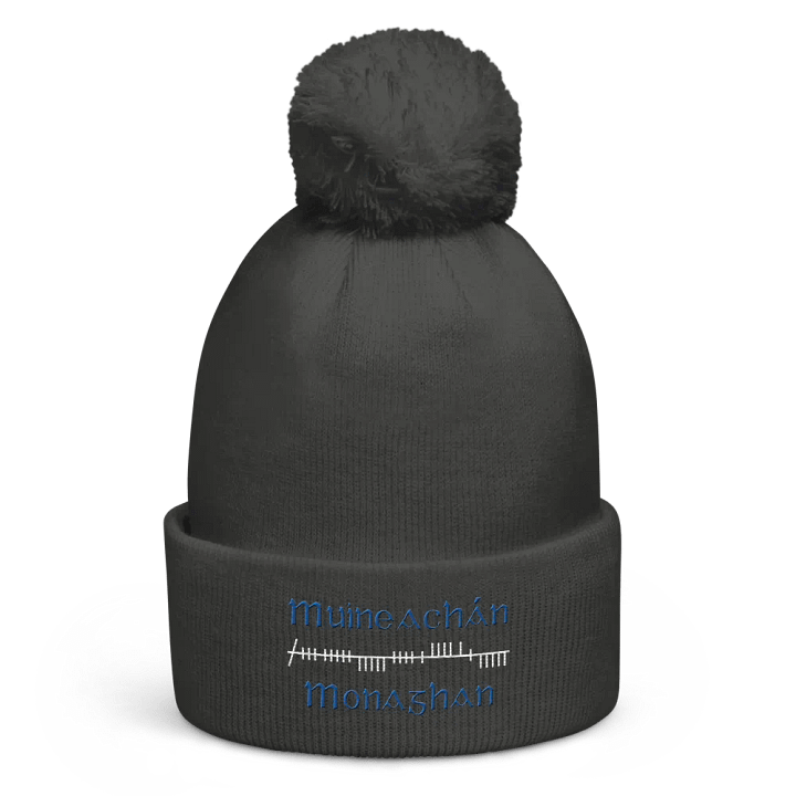 Monaghan/Muineachán Orthodox style Ogham embroidered Pom-Pom Beanie product image (4)