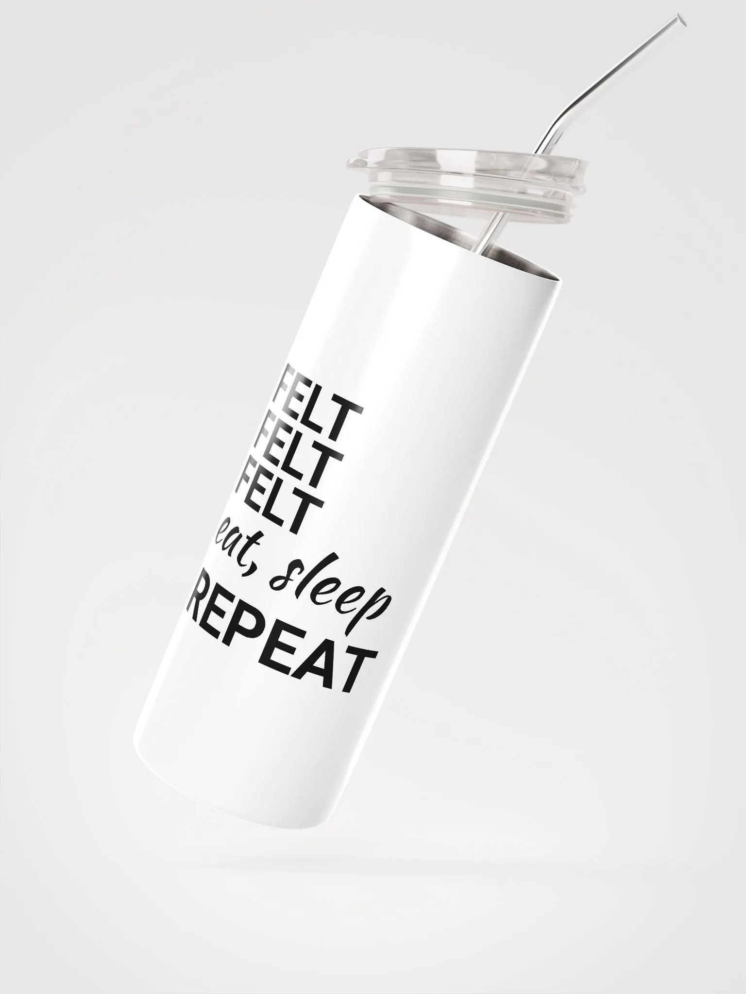 Stainless Steel Skinny Tumbler with Lid and Straw (20oz) product image (2)
