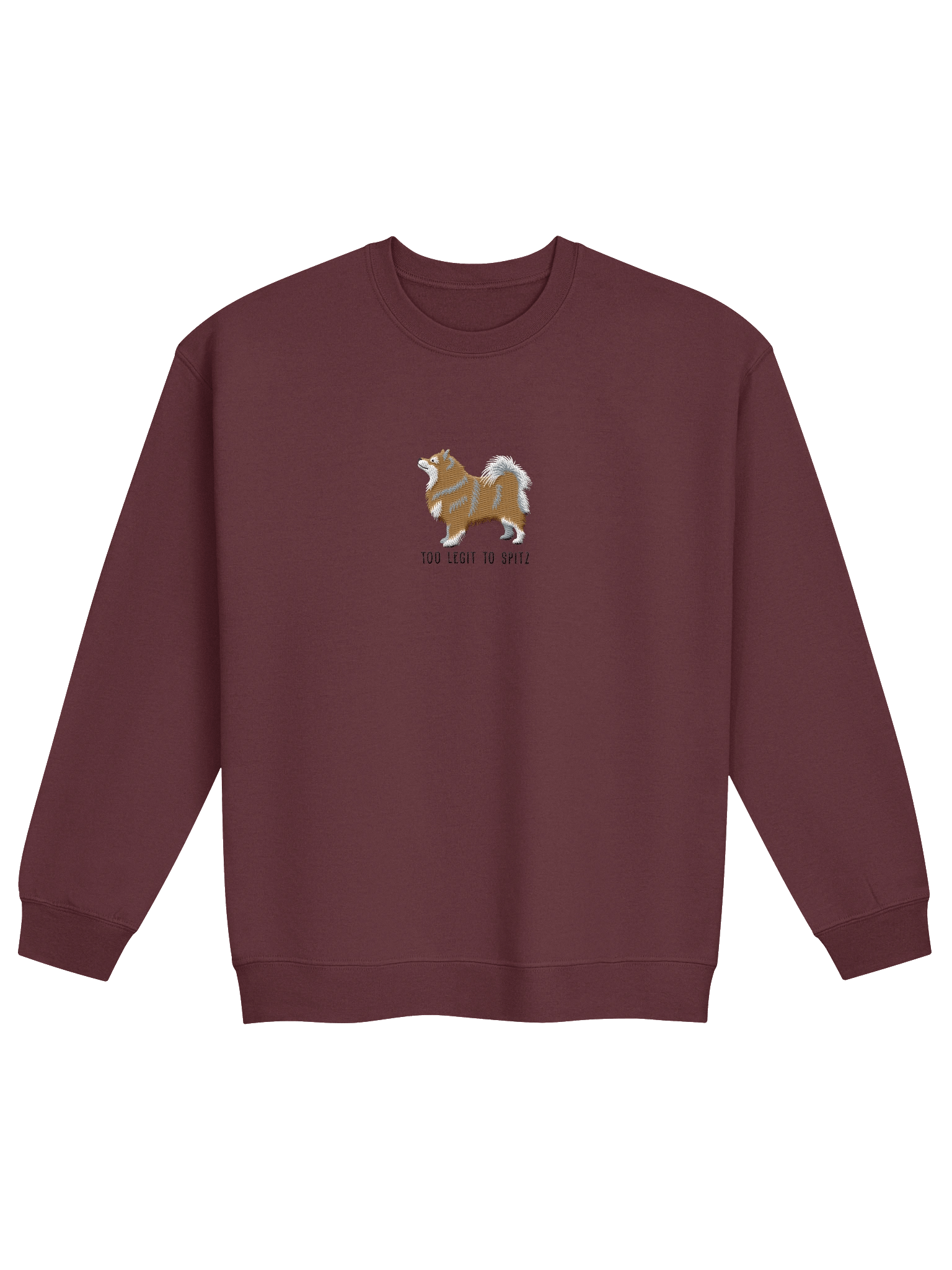 Too Legit to Spitz Sweatshirt (Embroidered) of a Finnish Lapphund(Brown & White) product image (1)