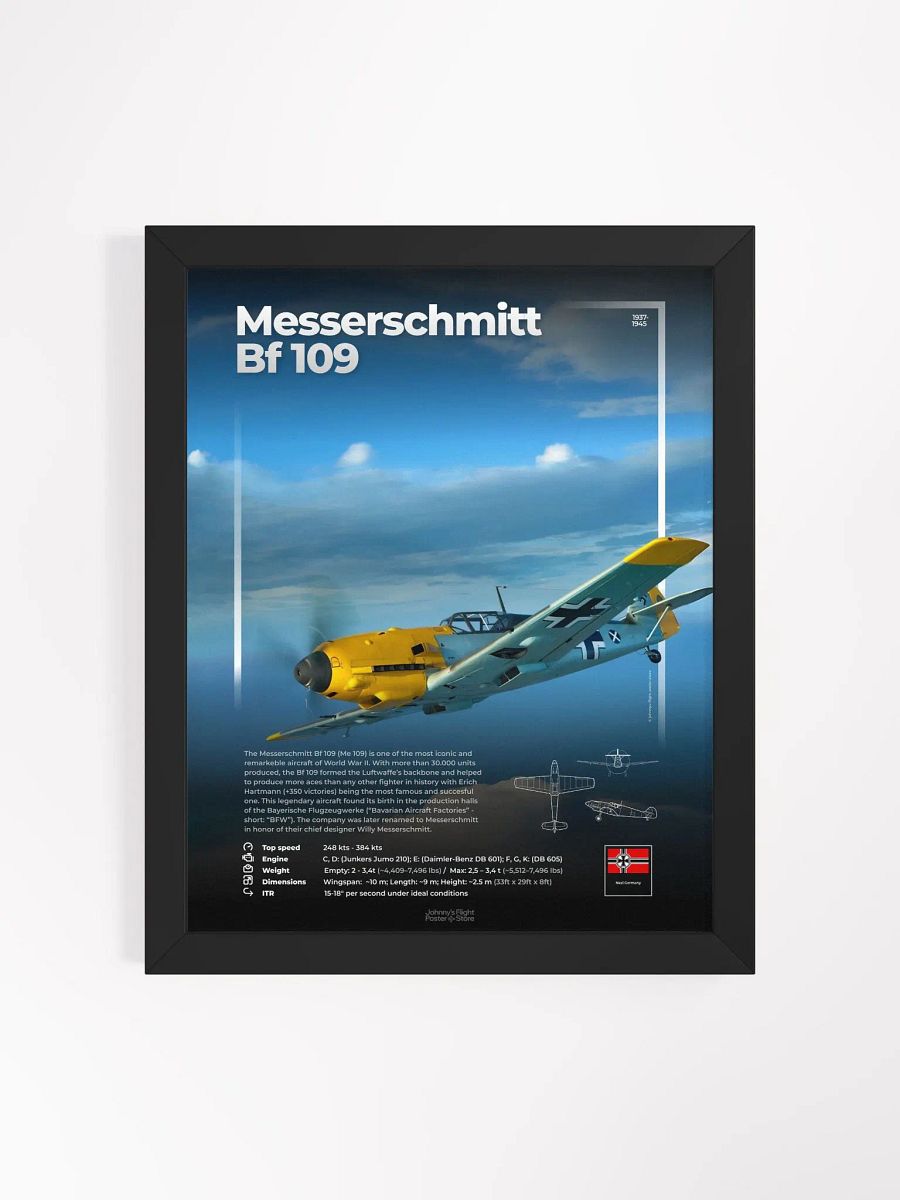 Messerschmitt Bf-109 Aviation Spec Poster product image (3)