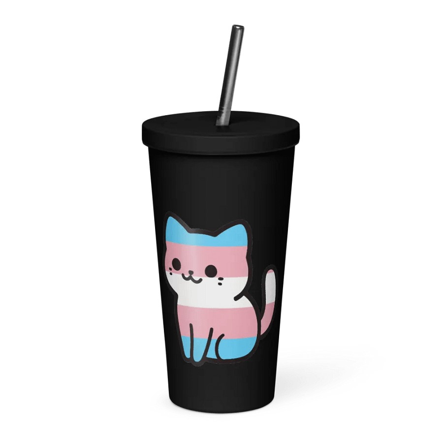 Transgender Pride Double Cat Straw Cup product image (3)