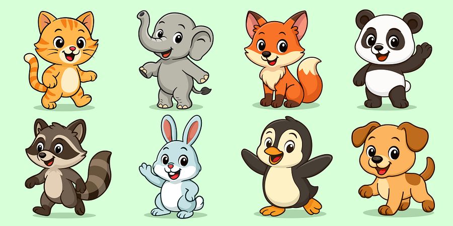 Adorable Animal Friends – Cute Mascot Character Set product image (1)