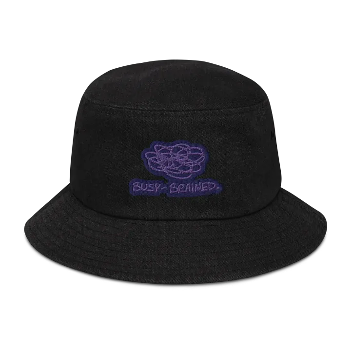 BUSY-BRAINED (night) denim bucket hat product image (1)