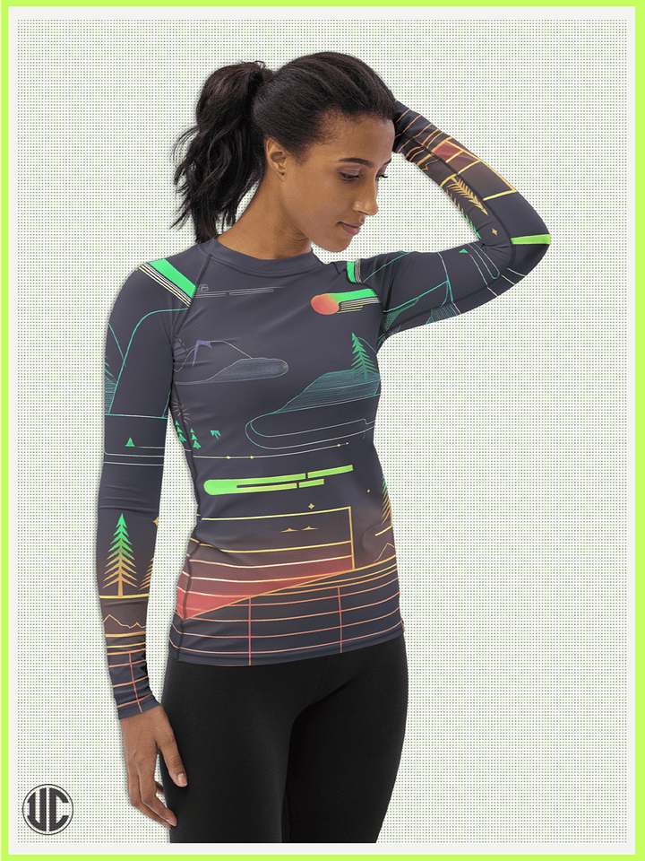 Neon Horizon – Women’s Rash Guard product image (1)