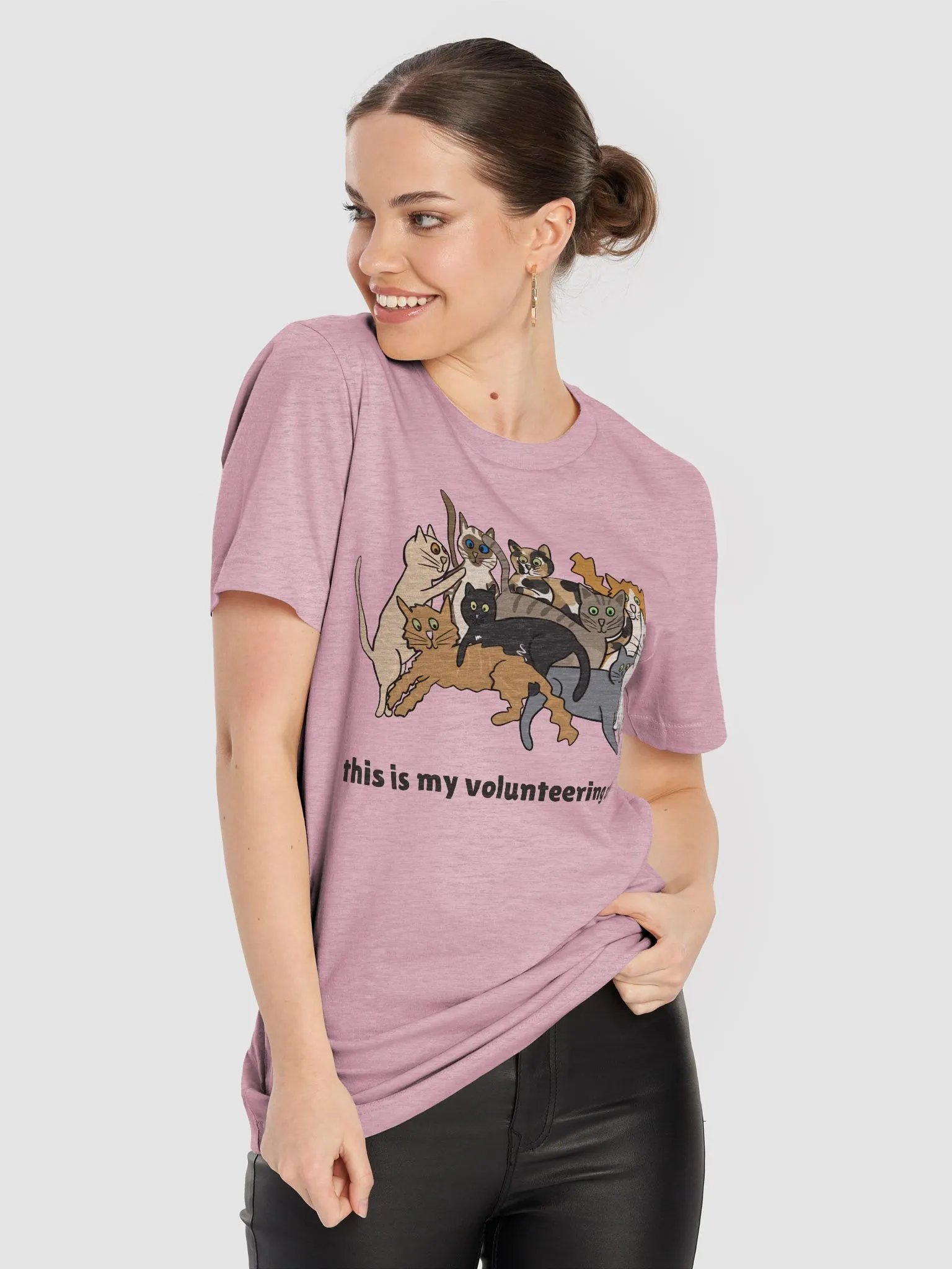 Cat Pile - this is my volunteering shirt (Bella + Canvas) product image (68)