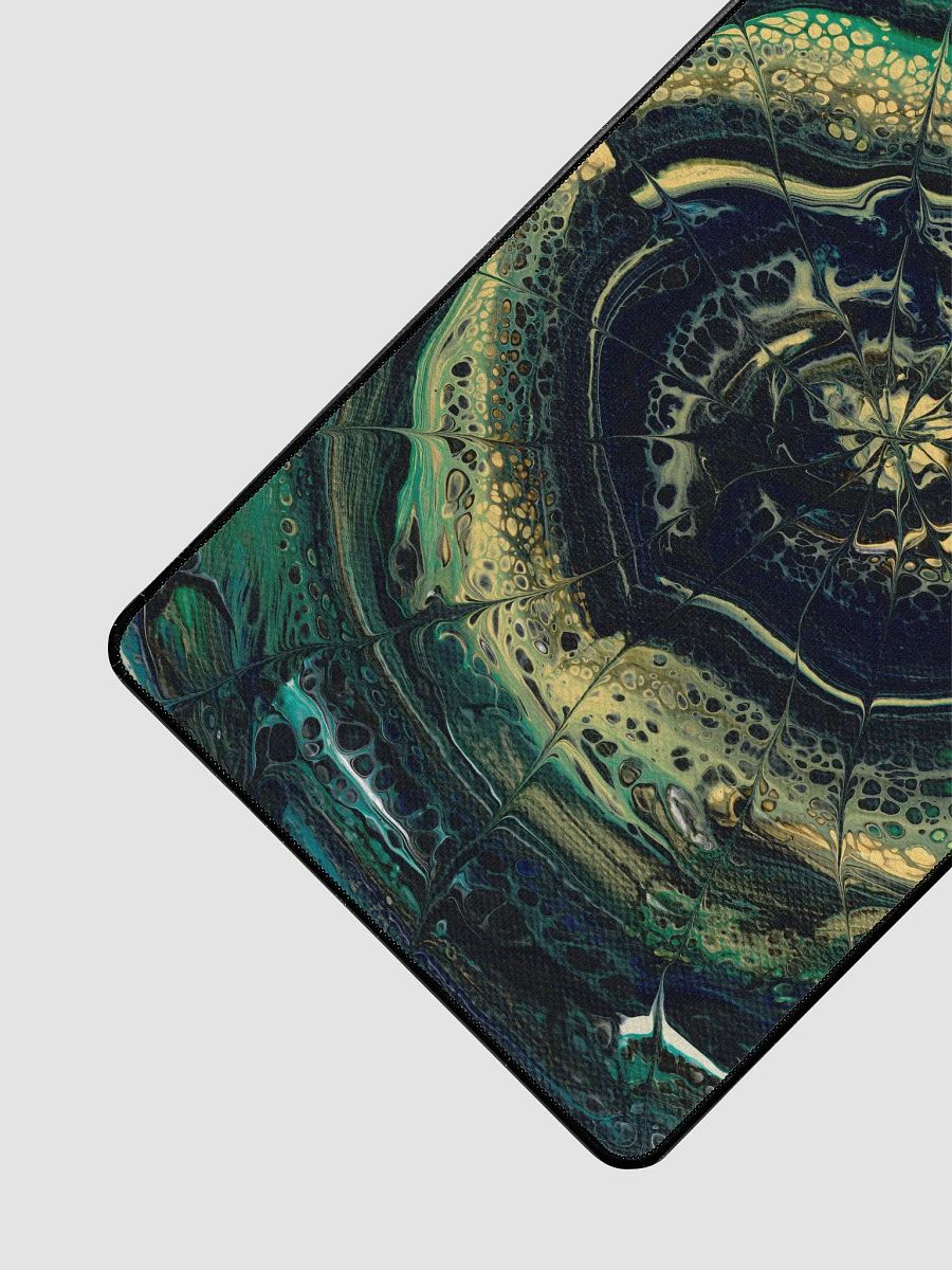 Midnight Halo - Abstract Acrylic Ring Pour Print, Desk Mat product image (3)