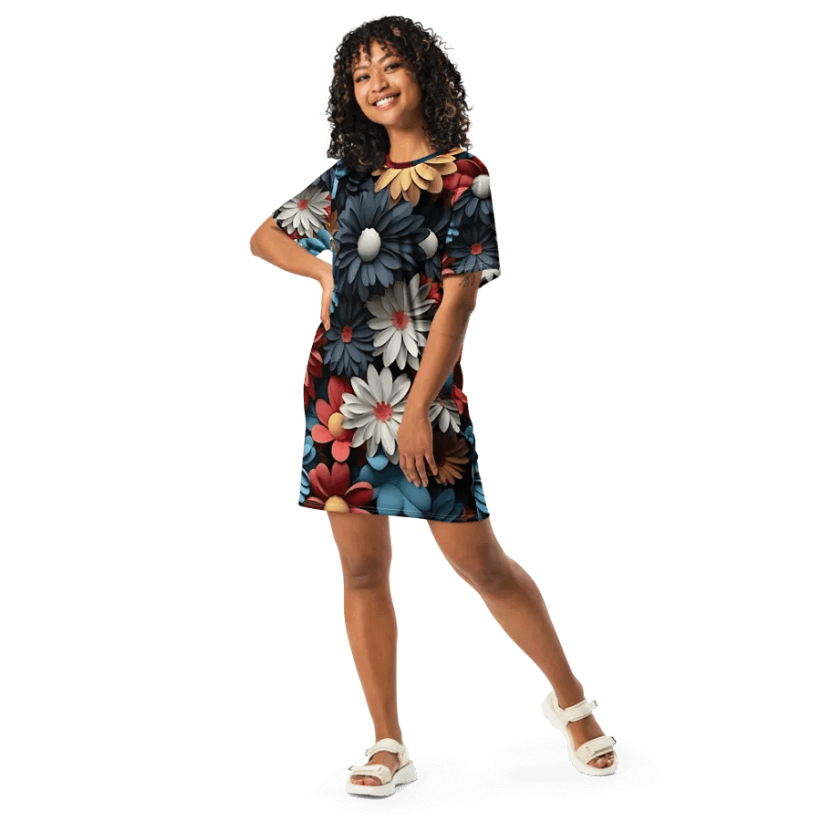 3D-Ditsy-Flowers-Seamless-Patterns T-shirt Dress - V1 product image (7)