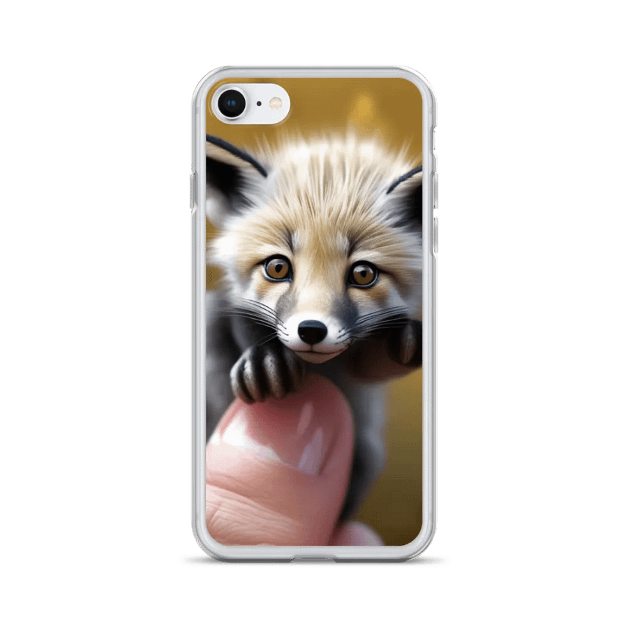 Fox Cub on a Finger Clear iPhone Case product image (24)