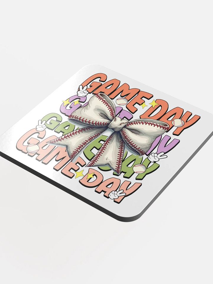 Game Day Bow Baseball Extravaganza Coaster Set product image (1)