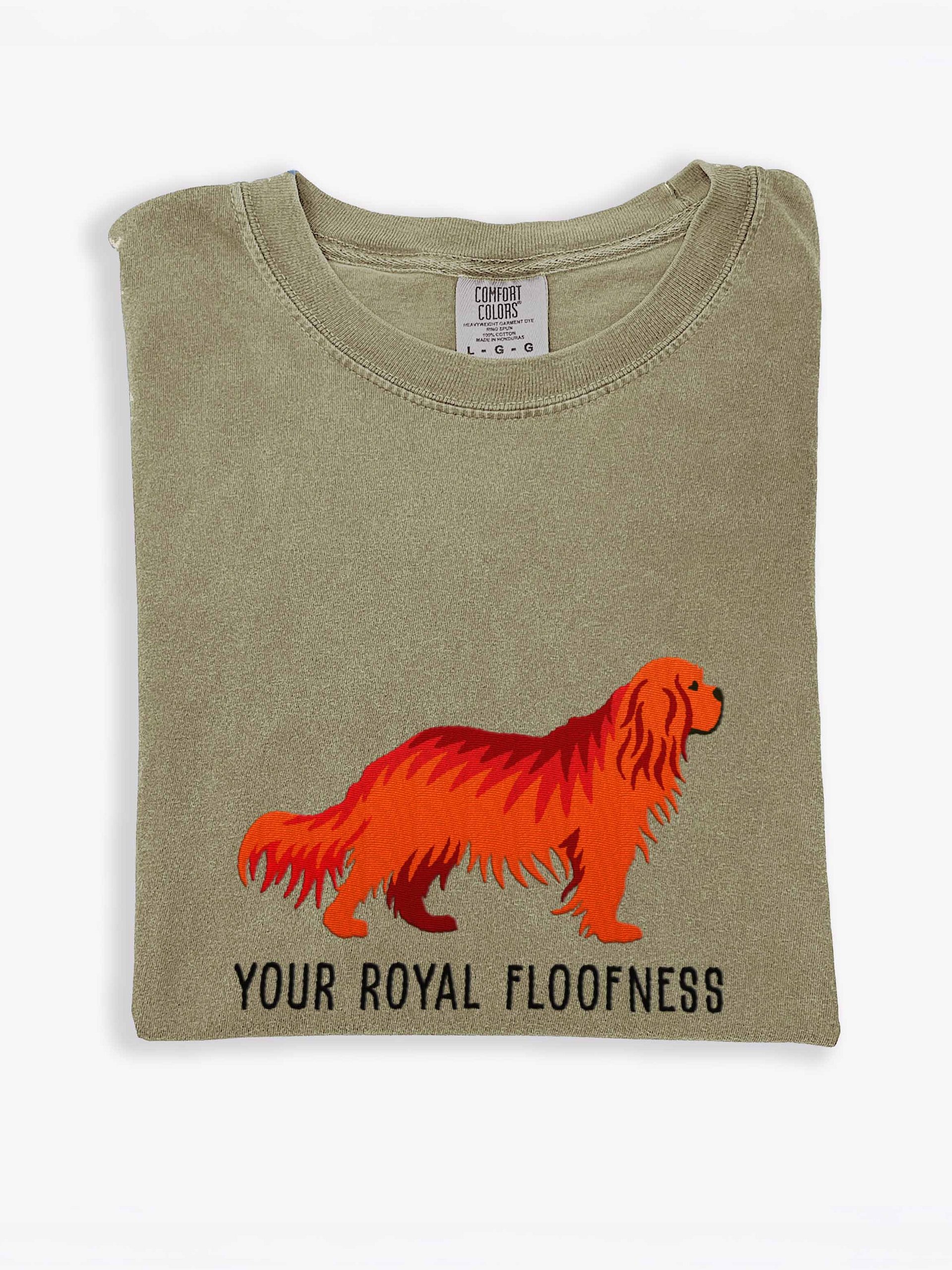 Your Royal Floofness T-Shirt(Embroidered) of a Cavalier King Charles Spaniel(Ruby) product image (1)