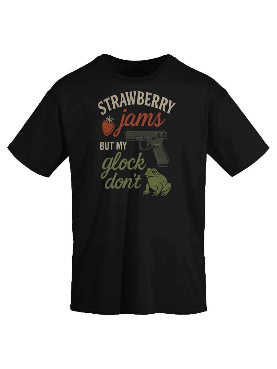Strawberry Jams But My Glock Don’t Funny Frog Gun T-Shirt product image (17)