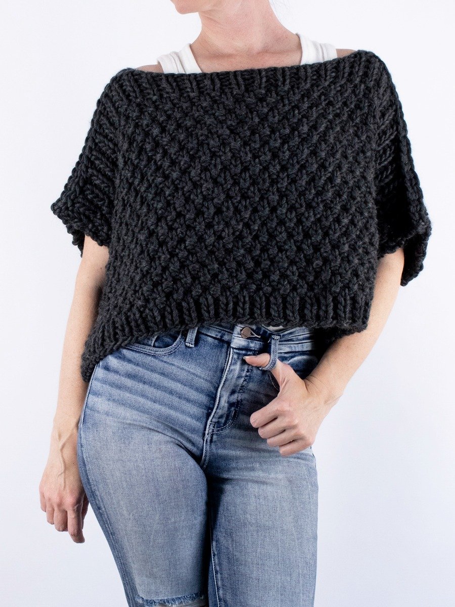 How to Knit a Simple Poncho Sweater - Frosty Moon product image (1)