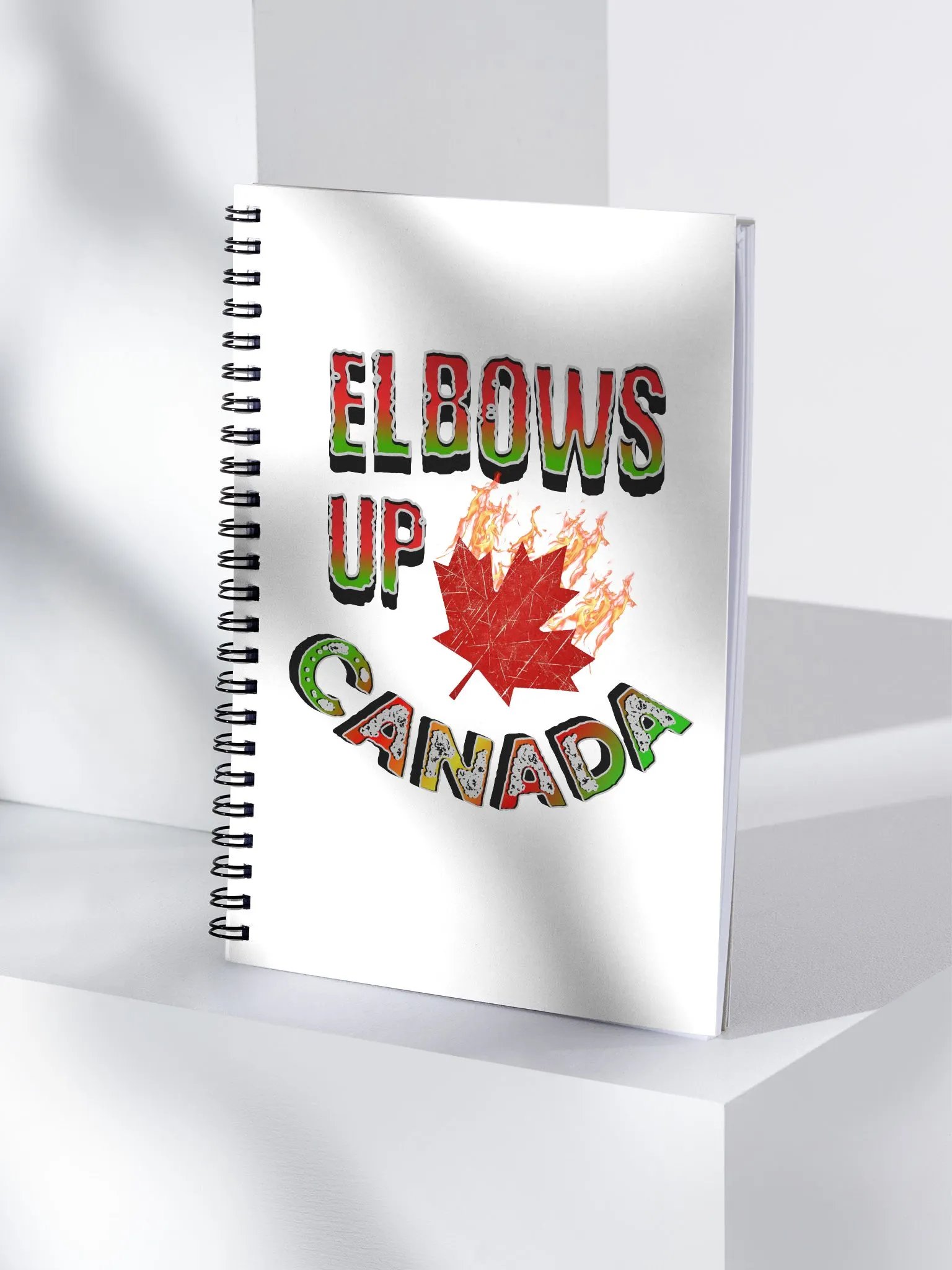 Elbows Up Canada Fiery Spiral Notebook product image (1)