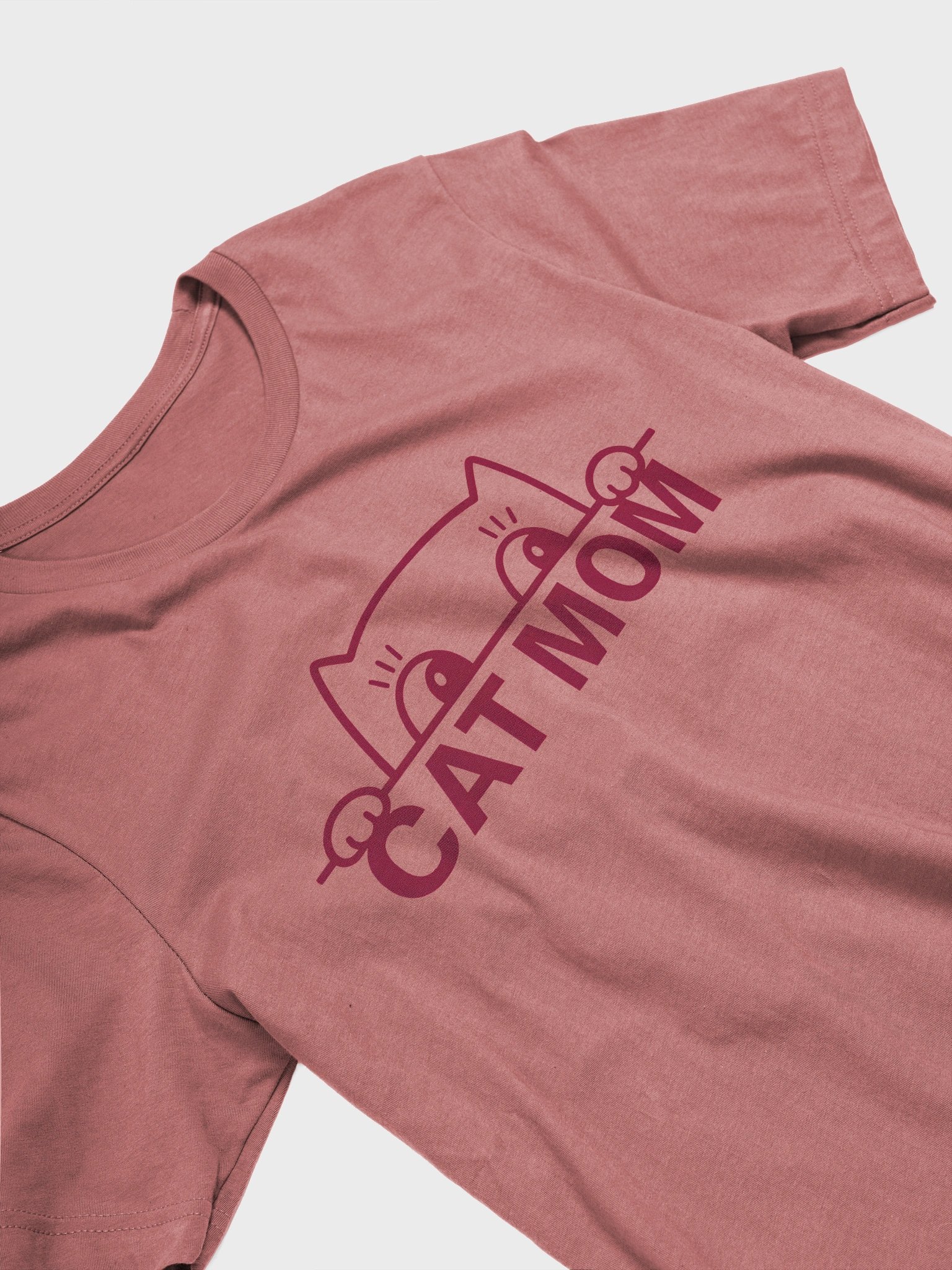 Funny Cat Mom Peeking Kitty T-Shirt – Cute Minimalist Pet Lover Design product image (2)