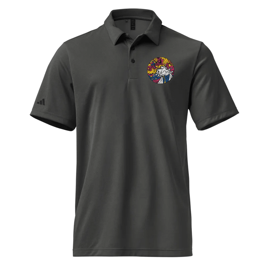 Vibrant Swirls Abstract Polo Shirt - Wave at Sunset product image (1)