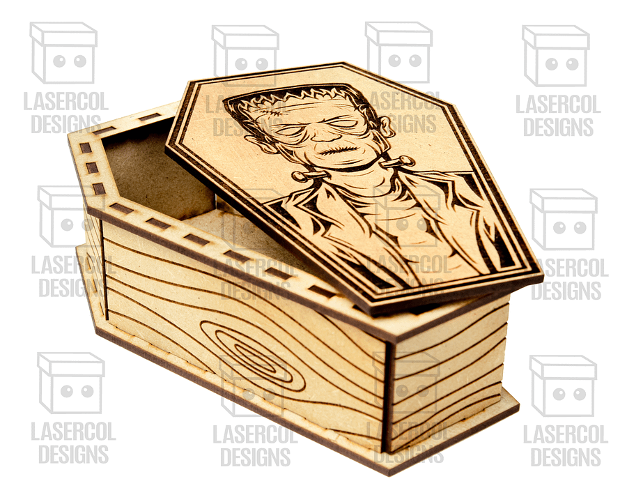 Halloween Coffin Box Set 2 (2 Sizes) - Laser Cut Files product image (5)