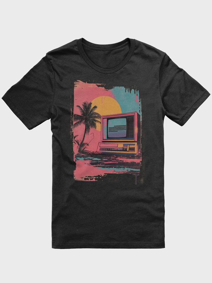 Retro Sunset Monitor (Black/White T-shirt) product image (1)