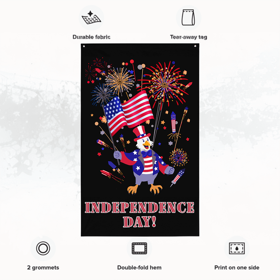 Uncle Sam Bald Eagle 4th of July Banner product image (2)